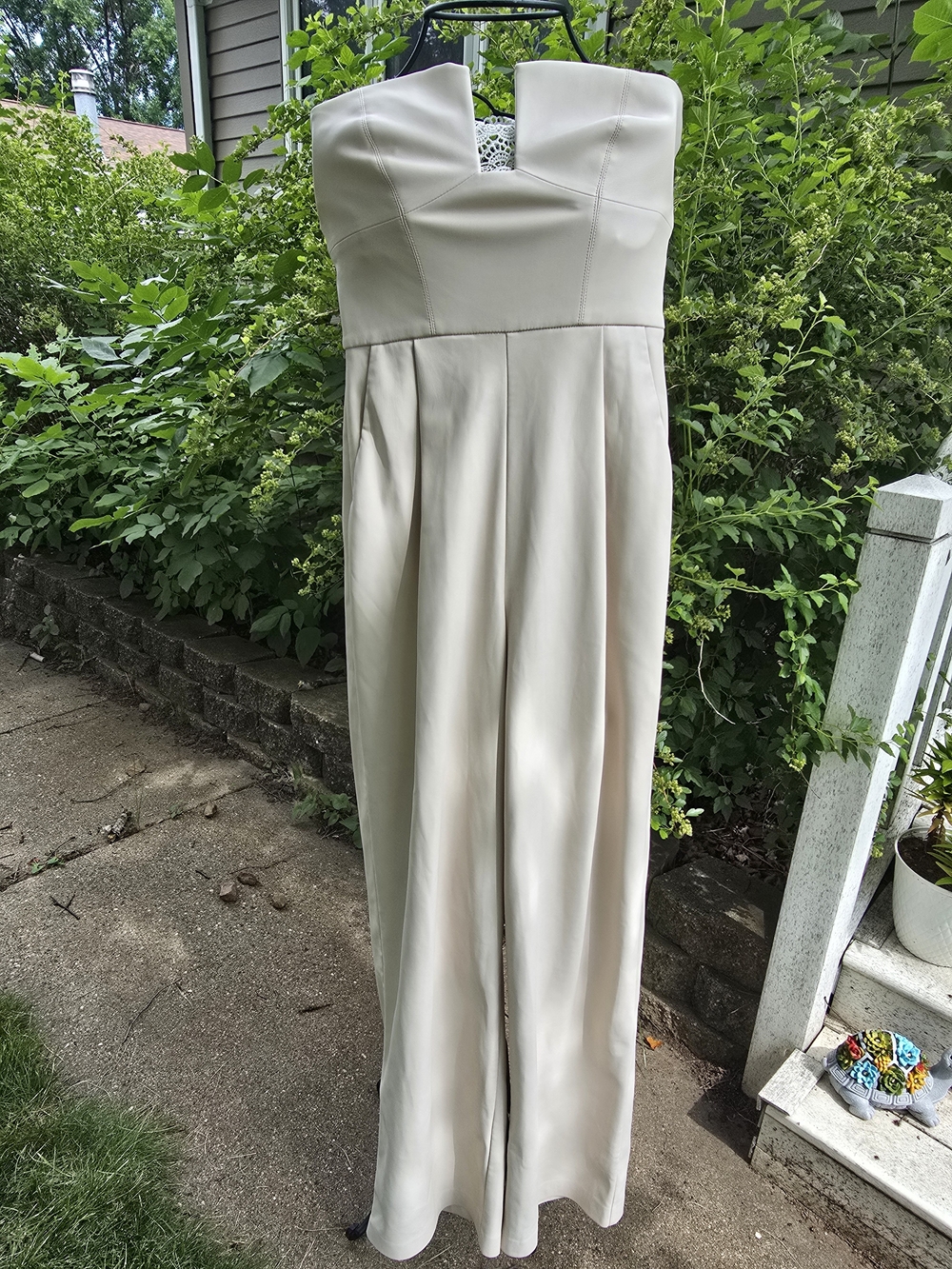Susana Monaco Faux Leather Strapless Jumpsuit | Sleek, Modern & Sophisticated